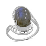 Natural Labradorite Silver Ring