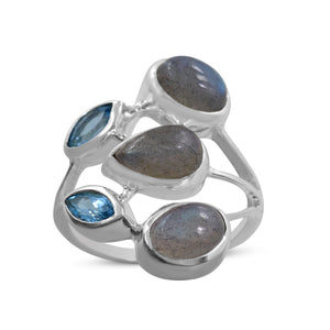 Natural Labradorite Silver Ring