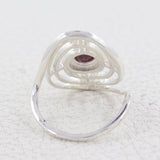 Natural Garnet Silver Ring