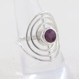 Natural Garnet Silver Ring