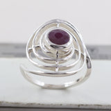 Natural Garnet Silver Ring