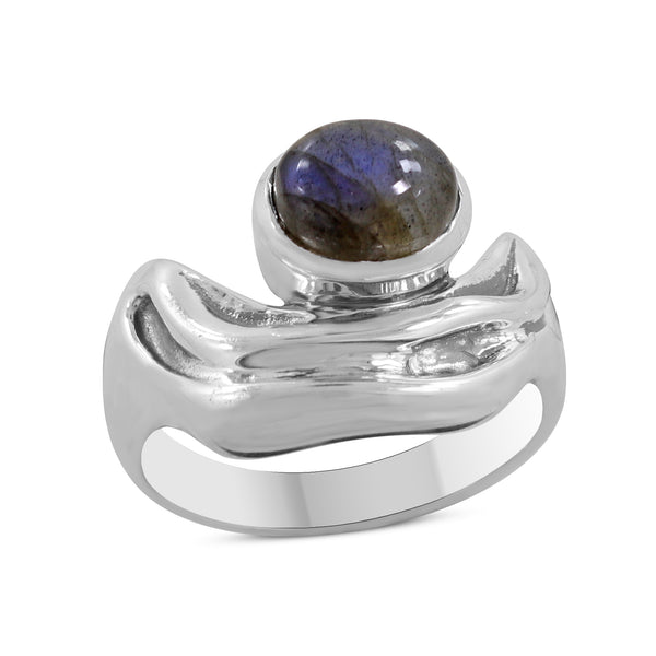 Natural Labradorite Silver Ring