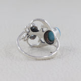 Larimar and Blue Topaz Silver Rings