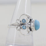 Larimar and Blue Topaz Silver Rings