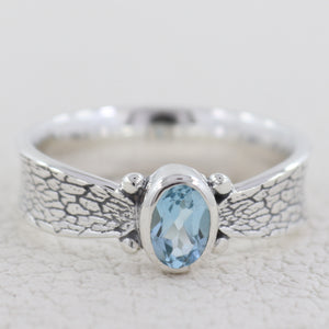 925 Sterling Silver Blue Topaz Rings
