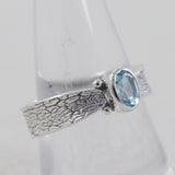 925 Sterling Silver Blue Topaz Rings
