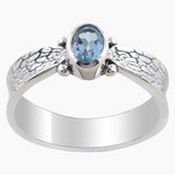 925 Sterling Silver Blue Topaz Rings