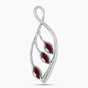 925 Sterling Silver Natural Garnet Pendants