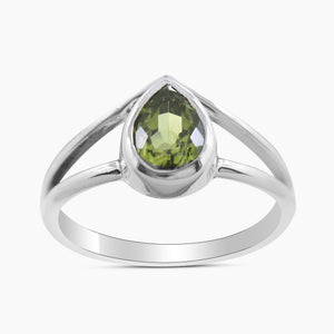 925 Sterling Silver Green Peridot Rings