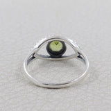 925 Sterling Silver with Natural Garnet Evil Eye Ring