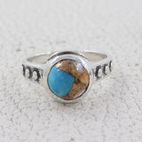 Natural Rainbow Moonstone Silver Ring