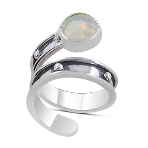 Ethiopian Opal Silver Ring