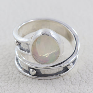 Ethiopian Opal Silver Ring