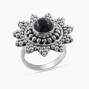 Black Onyx Silver Ring