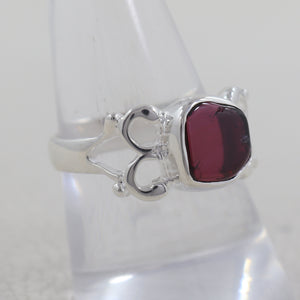 Natural Garnet Silver Ring