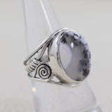 925 Silver Natural Dendritic Opal Ring