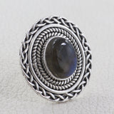 Rainbow Moonstone Sterling Silver Women Designer Rings