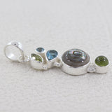 Natural Abalone Shell Silver Pendant