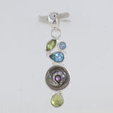 Natural Abalone Shell Silver Pendant