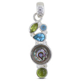 Natural Abalone Shell Silver Pendant