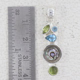 Natural Abalone Shell Silver Pendant