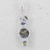 Natural Abalone Shell Silver Pendant