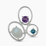 Multi Tourmaline Silver Pendants