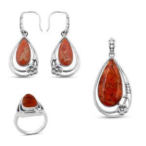 Sponge Coral 925 Sterling Silver Jewelry Sets